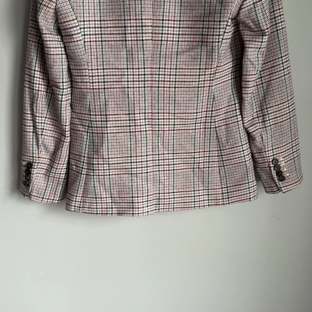 NEW J crew Parke blazer in ivory plaid Italian wool Size 0